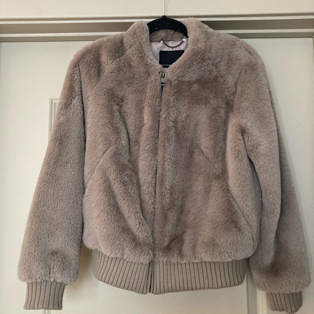 Banana Republic Faux Fur Bomber Jacket